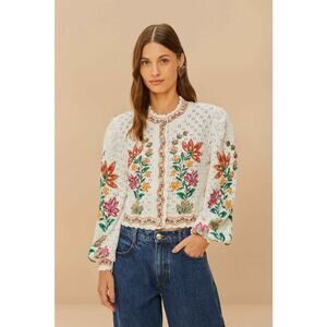 NEW NWT Farm Rio Women's Garden Delight Rosewood Cardigan Size XL